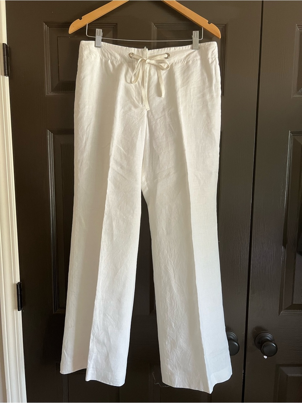 J. Crew White Linen Drawstring Chinos